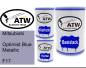 Preview: Mitsubishi, Optimist Blue Metallic, F17: 500ml Lackdose + 500ml Klarlack + 250ml Härter - Set, von ATW Autoteile West.